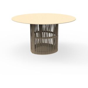 TALENTI table ronde d'exterieur Ø 140 cm CLIFF Collection Icon (Beige - Aluminium peint et corde synthetique)