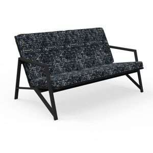 TALENTI canapé à 2 places d'extérieur COTTAGE Collection Icon (Graphite / Black abstract - Tissu et aluminium peint)