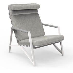 TALENTI fauteuil lounge d'extérieur COTTAGE Collection Icon (White / Light grey - Tissu et aluminium peint)