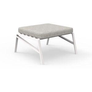 TALENTI pouf repose-pied d'exterieur COTTAGE Collection Icon (White / Light grey - Tissu et aluminium peint)