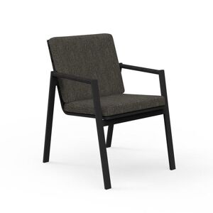 TALENTI set de 4 chaises avec accoudoirs d'extérieur COTTAGE Collection Icon (Graphite / Dark grey - Tissu et aluminium peint)