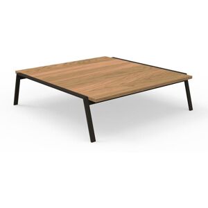 TALENTI table basse d'extérieur 120x120 cm COTTAGE Collection Icon (Mokka - Iroko et aluminium peint)