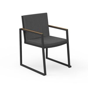 TALENTI set de 4 chaises avec accoudoirs d'extérieur ALABAMA ALU Collezione Premium (Graphite / Dark grey - Tissu, aluminium peint et teak) - Publicité