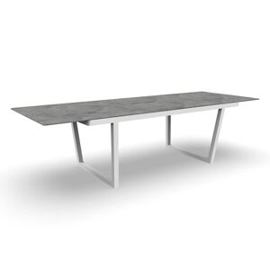 TALENTI table d'extérieur 220x100 cm ALABAMA ALU Collezione Premium (White / Pearl - Aluminium peint et céramique)
