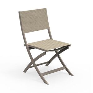 TALENTI set de 2 chaises pliantes d'exterieur QUEEN Collection PiuTrentanove (Dove - Aluminium verni et tissu)