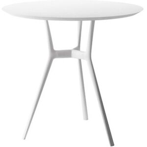 TRIBÙ table bistrot Ø 80 cm d'exterieur BRANCH (Blanc - Aluminium)