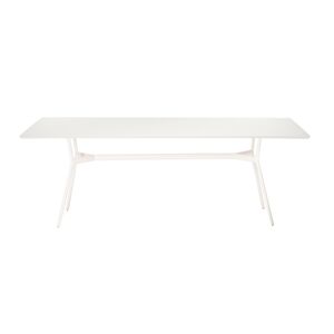 TRIBÙ table rectangulaire 210 x 98 cm d'extérieur BRANCH (Blanc - Aluminium) - Publicité