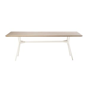 TRIBÙ table rectangulaire 210 x 98 cm d'extérieur BRANCH (Blanc - Aluminium et Teak) - Publicité