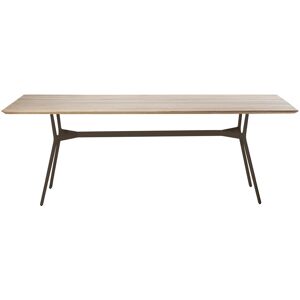 TRIBÙ table rectangulaire 210 x 98 cm d'extérieur BRANCH (Wengé - Aluminium et Teak)