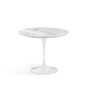 KNOLL table ronde TULIP Ø 91 cm collection Eero Saarinen (Base blanche / Plateau Statuarietto - marbre et aluminium)