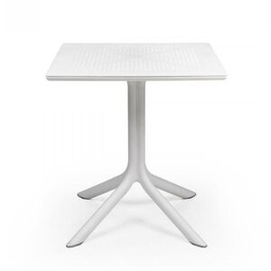 NARDI OUTDOOR NARDI table carré pour l'extérieur CLIP 70 (Blanc - Fibre de verre polypropylène et DurelTOP)