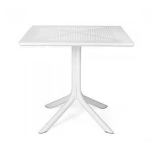 NARDI OUTDOOR NARDI table carré pour l'extérieur CLIP 80 (Blanc - Fibre de verre polypropylène et DurelTOP)