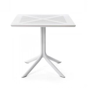 NARDI OUTDOOR NARDI table carré pour l'extérieur CLIPX 80 (Blanc - Fibre de verre polypropylène et DurelTOP)