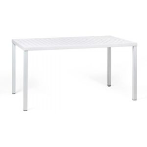 NARDI OUTDOOR NARDI table rectangulaire pour exterieur CUBE 140x80 cm (Blanc - Plateau en DurelTOP / Pieds en aluminium verni)