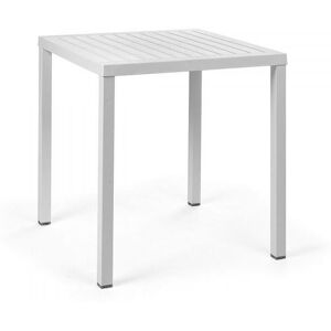 NARDI OUTDOOR NARDI table carre pour exterieur CUBE 70x70 cm (Blanc - Plateau en DurelTOP / Pieds en aluminium verni)