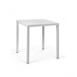 NARDI OUTDOOR NARDI table carré pour extérieur CUBE 70x70 cm (Blanc - Plateau en DurelTOP / Pieds en aluminium verni)