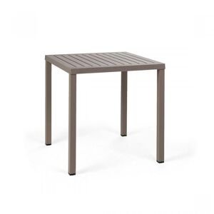 NARDI OUTDOOR NARDI table carre pour exterieur CUBE 70x70 cm (Gris tourterelle - Plateau en DurelTOP / Pieds en aluminium verni)