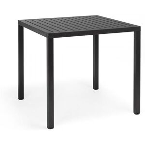 NARDI OUTDOOR NARDI table carre pour exterieur CUBE 80x80 cm (Anthracite - Plateau en DurelTOP / Pieds en aluminium verni)