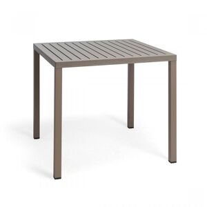 NARDI OUTDOOR NARDI table carre pour exterieur CUBE 80x80 cm (Gris tourterelle - Plateau en DurelTOP / Pieds en aluminium verni)