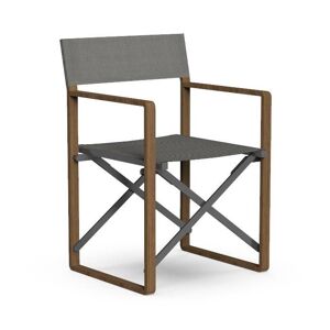 TALENTI chaise du realisateur d'exterieur BRIDGE Collection PiuTrentanove (Charcoal - Acajou et tissu)