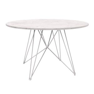 MAGIS table ronde XZ3 (Plateau en marbre blanc de Carrare, structure blanche - Marbre et acier)