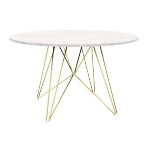 MAGIS table ronde XZ3 (Plateau en marbre blanc de Carrare, structure doree - Marbre et acier)