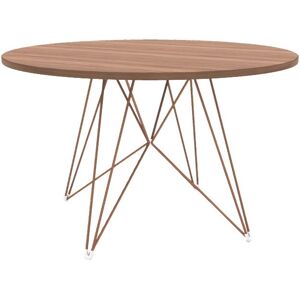 MAGIS table ronde XZ3 (Plateau en noyer americain, structure en cuivre - Bois et acier)