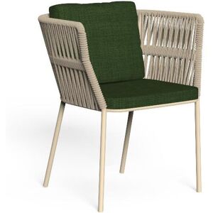 TALENTI set de 2 chaises avec accoudoir d'exterieur CLIFF Collection Icon (Beige / Green - Tissu et corde synthetique)