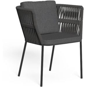 TALENTI set de 2 chaises avec accoudoir d'exterieur CLIFF Collection Icon (Dark grey - Tissu et corde synthetique)