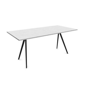 MAGIS table d'exterieur BAGUETTE 160x85 cm (Plateau blanc Carrara, structure noire - marbre et aluminium)