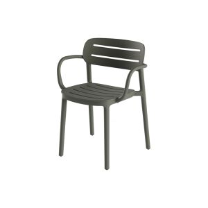 Chaise et petit fauteuil extérieur - CROISETTE avec accoudoirs Anthracite