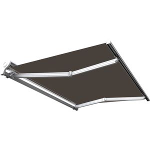 SUNNY INCH ® Store banne manuel Demi coffre pour terrasse - Taupe - 4 x 3 m