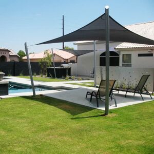 SUNNY INCH ® Voile d'ombrage impermeable 220g/m² - 4 x 4 m - Haute densite - Tissu deperlant - Gris ardoise