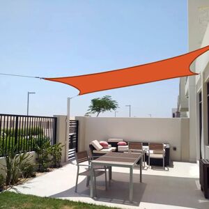 SUNNY INCH ® Voile d'ombrage impermeable 220g/m² - 4 x 4 m - Haute densite - Tissu deperlant - Terracotta epice