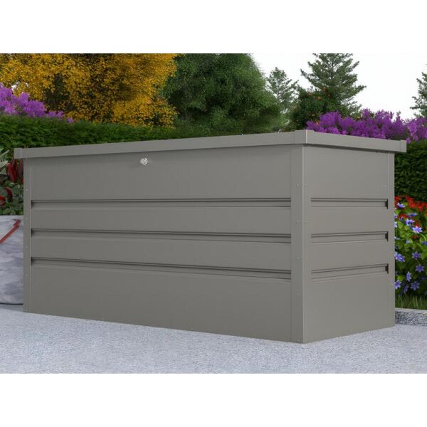 Vente-unique Coffre de rangement de jardin en acier galvanisé gris - 400L - TOMASO