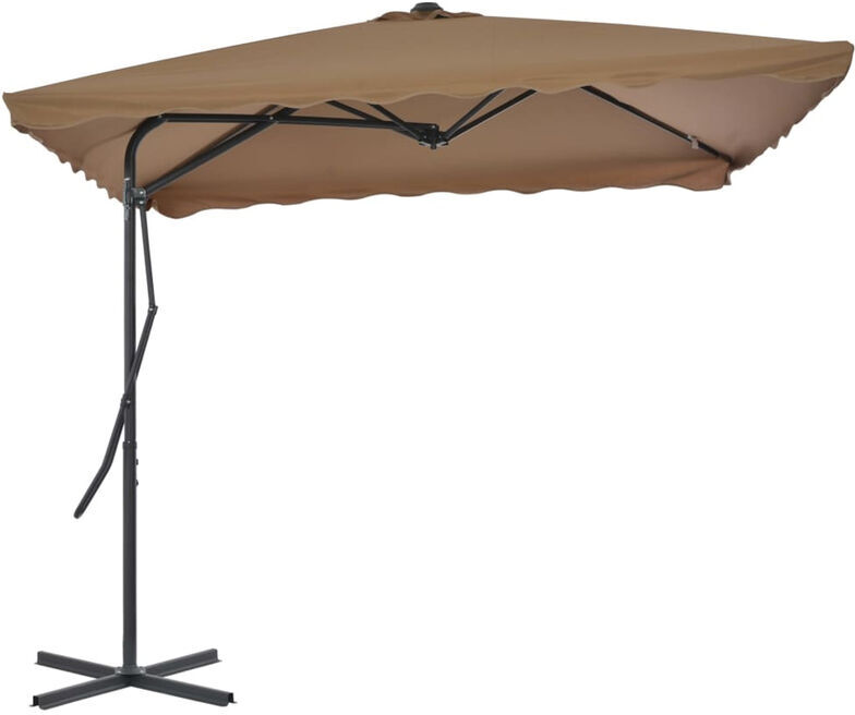 VIDAXL Parasol d'exterieur avec poteau en acier 250 x 250 cm Taupe - Vidaxl