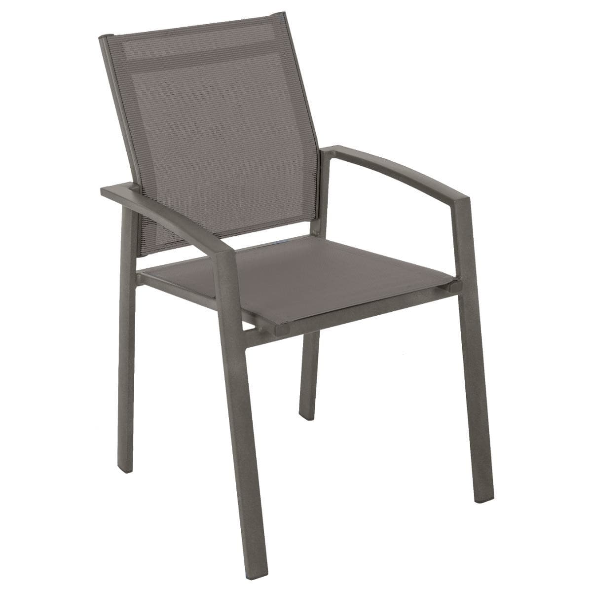 Fauteuil de jardin empilable AXIOME Speculoos   Praline Aluminium traité époxy, Texaline Hespéride