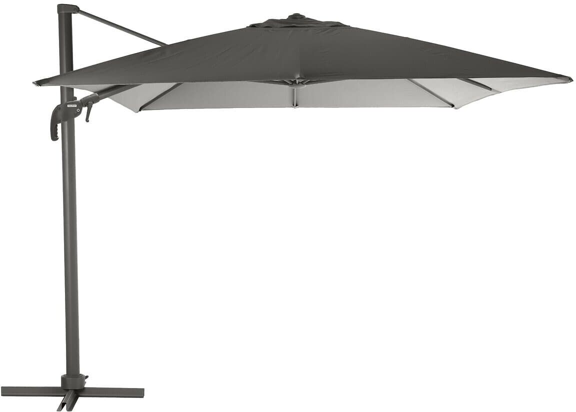 Parasol déporté carré inclinable ÉLÉA Ardoise   Graphite 3 x m - Aluminium traité époxy, Polyester Hespéride