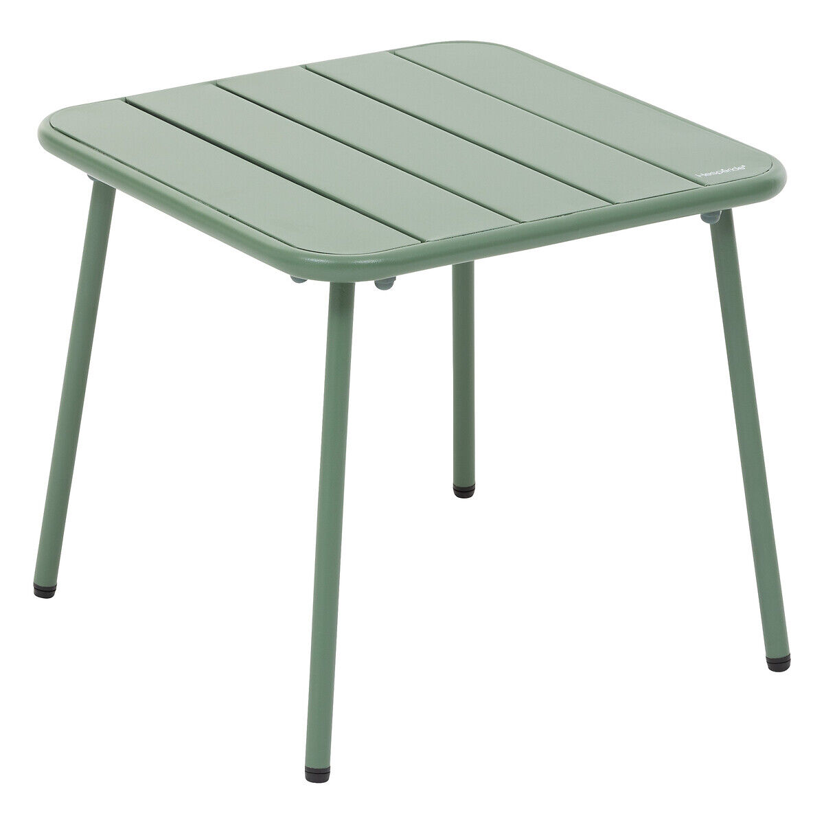 Table basse de jardin carrée PHUKET Vert olive 45 x 41 cm - Acier traité époxy Hespéride