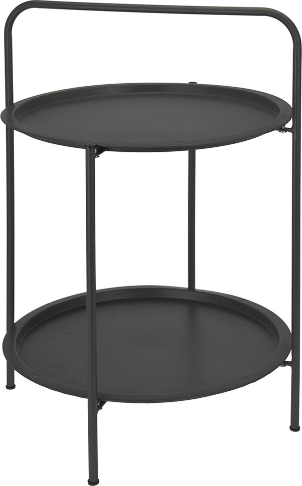 Cémonjardin Table basse 2 plateaux anthracite Ø50 cm