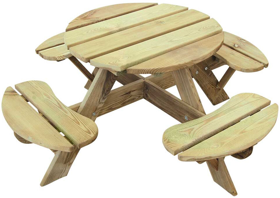 Cémonjardin Table pique-nique ronde pour enfant 4 places