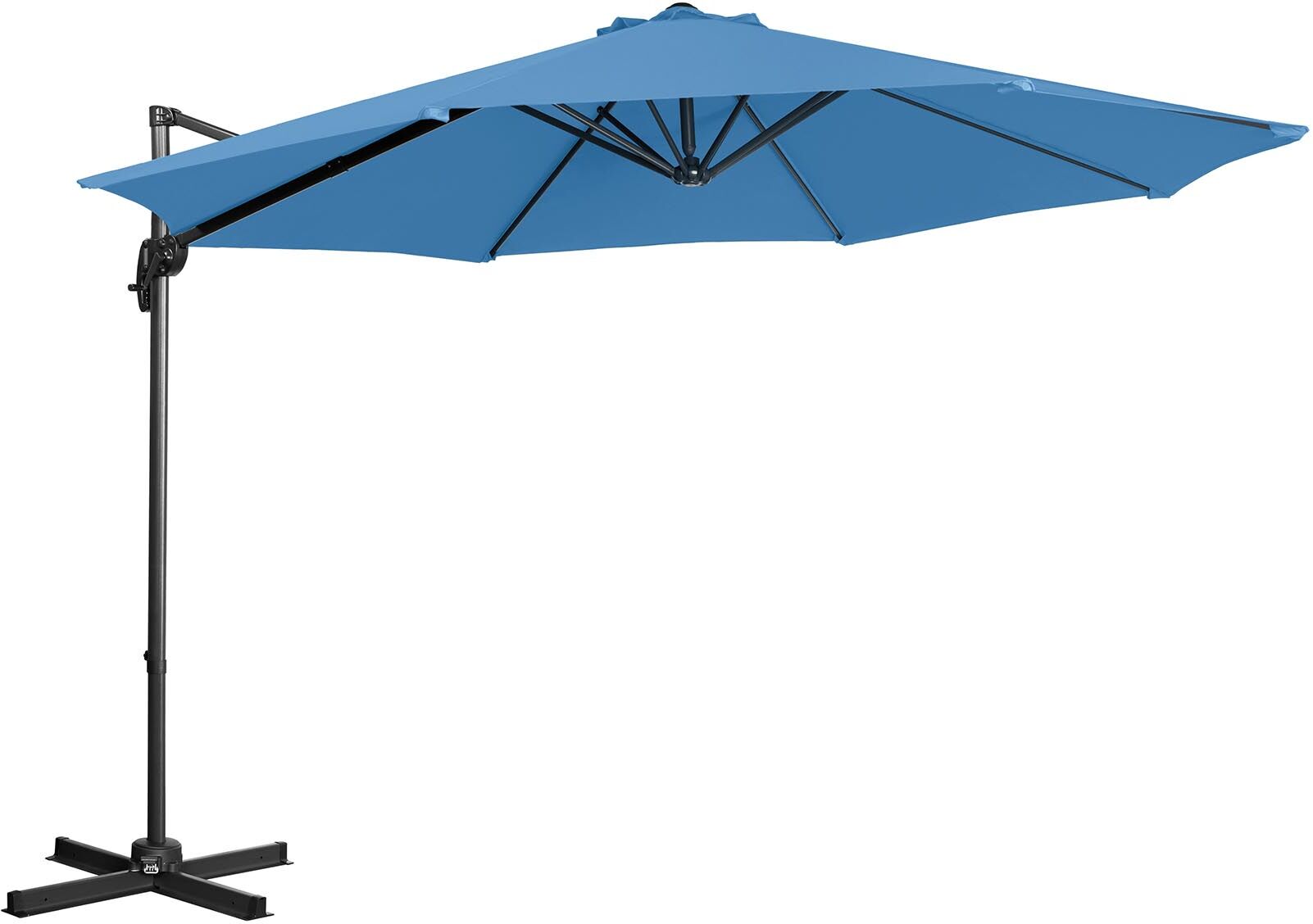 Uniprodo Parasol de jardin - Bleu - Rond - Ø 300 cm - Pivotant UNI_UMBRELLA_2R300BL