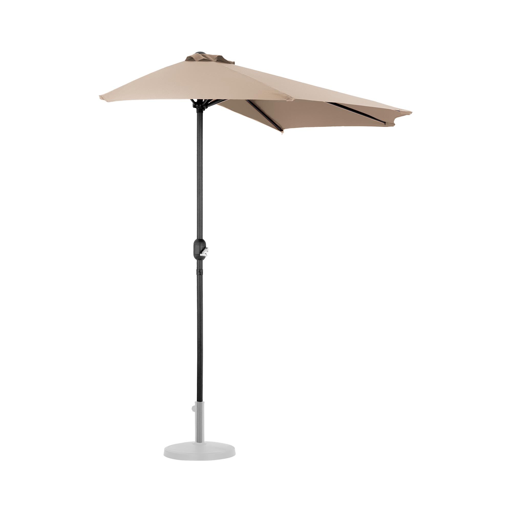 Uniprodo Demi-parasol - Crème - Pentagonal - 270 x 135 cm UNI_HALFUMBRELLA_R300Cr