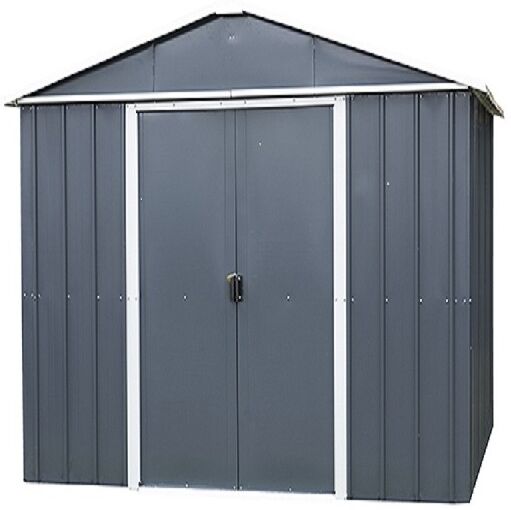 Yardmaster Abri de jardin métal anthracite 4,38m² + kit d'ancrage inclus - YARDMASTER