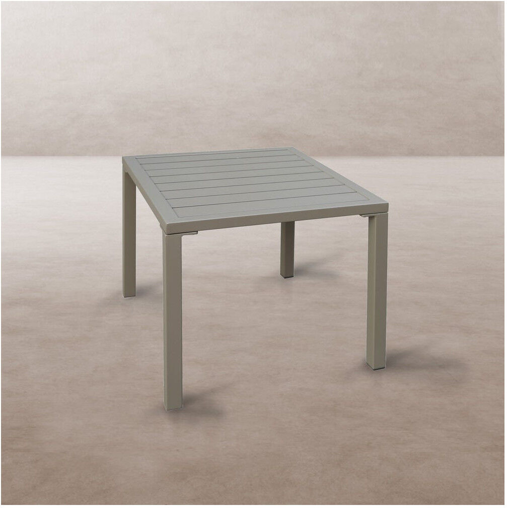 Tousmesmeubles Table de jardin d'appoint carrée en Aluminium Taupe 50 cm - NIHOA