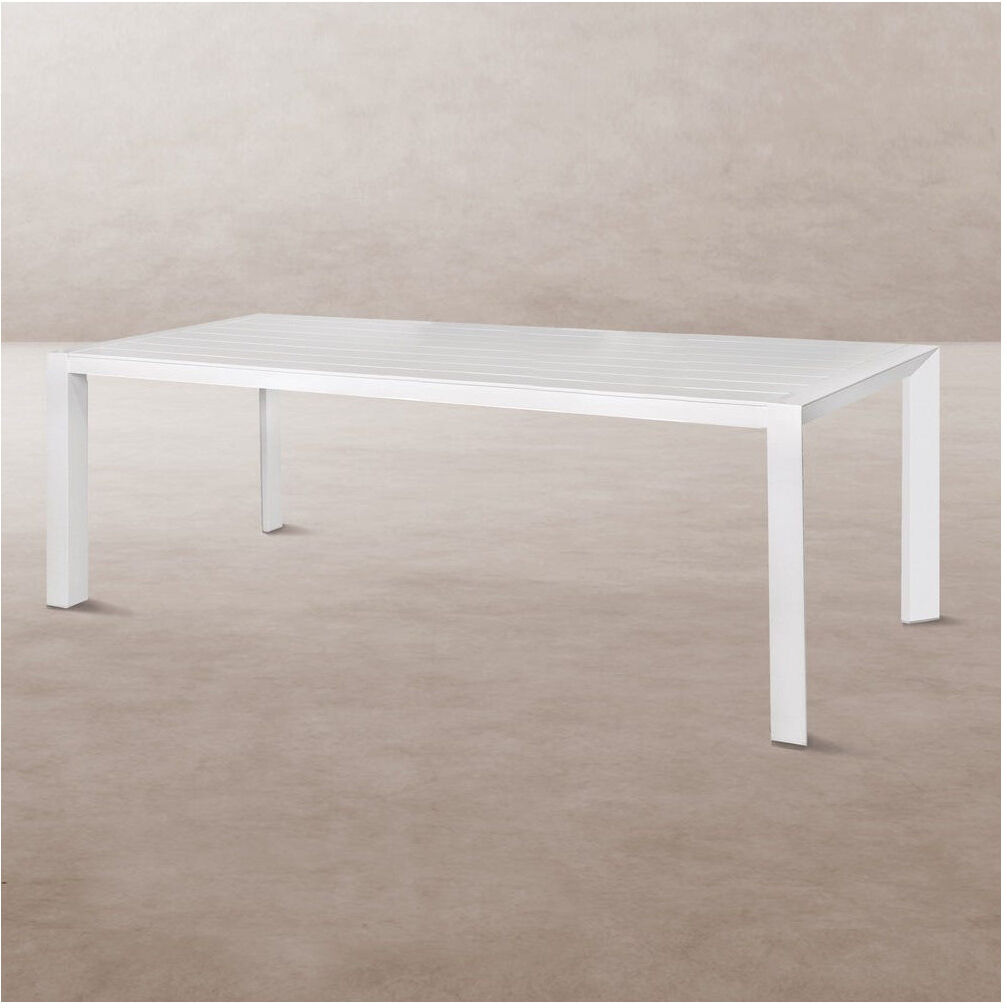 Tousmesmeubles Table de jardin de repas de jardin en Aluminium Blanc 240 cm - NIHOA