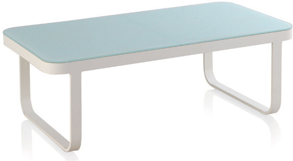 Tousmesmeubles Table basse de jardin Aluminium Blanc - ARRECIFE