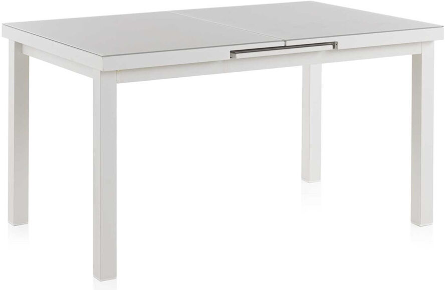 Tousmesmeubles Table de jardin de repas de jardin extensible 180/240 cm Aluminium Blanc - ARRIETA