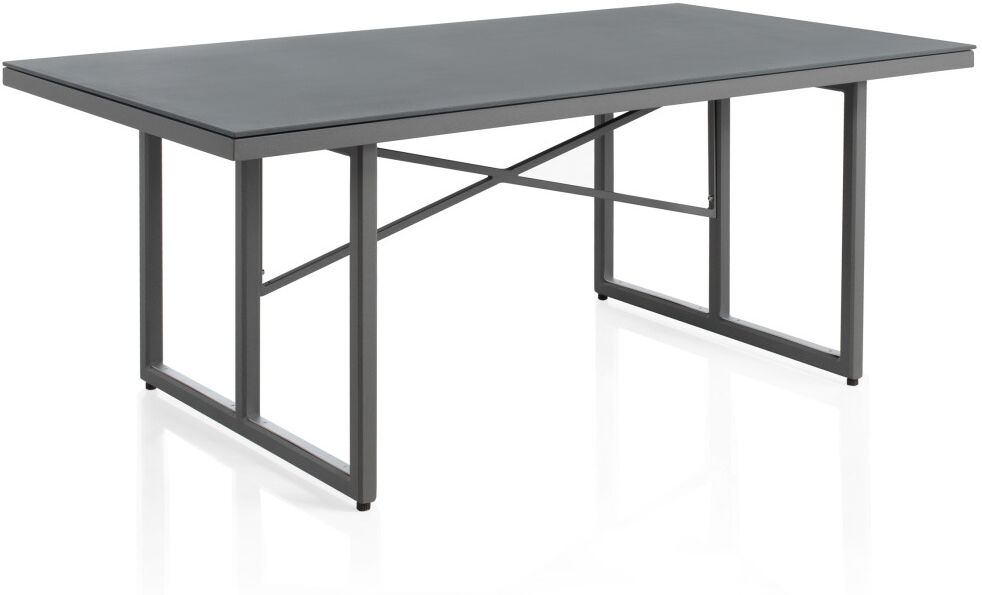 Tousmesmeubles Table de jardin de repas de jardin 240 cm Aluminium Gris - YAIZA