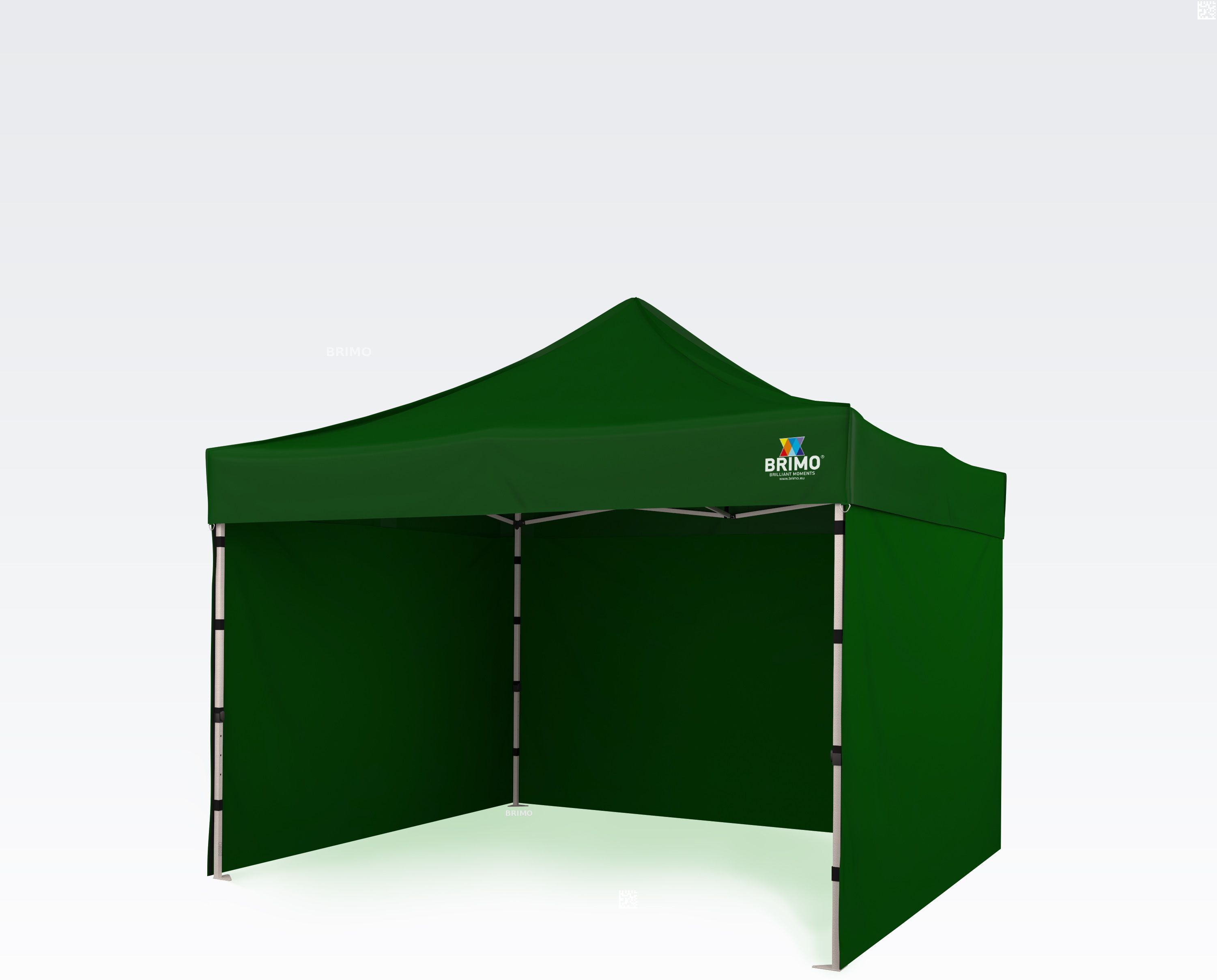 BRIMO Tonnelle pliante 3x3m Gratuit : 3pc parois pleines, 8 sardines de tente et housse de protection + Garantie de 5 ans!